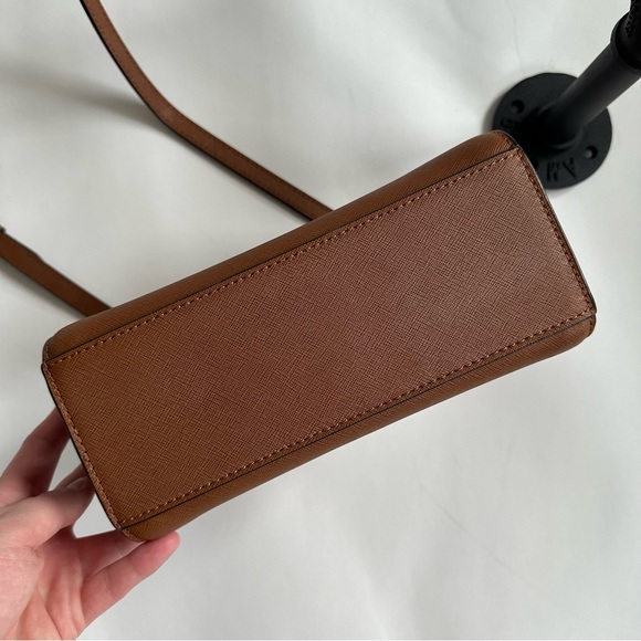 Michael Kors Selma Small Tan Saffiano Leather Crossbody Bag - Picture 6 of 8
